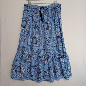 Talbots Skirt Floral Paisley Print Ruffle Hem Size X Petite